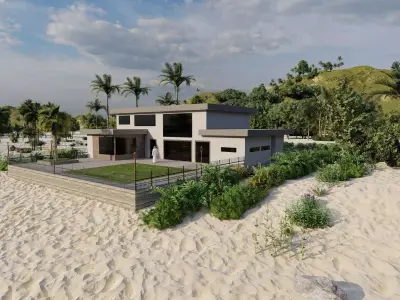 Casa Scene- Beach villa-modern house 3D model