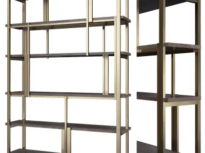 Bookcases 3d model collection 10 pieces Low-poly 3D model