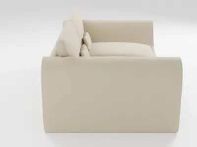 Sofa in a modern minimalist style in beige tones 3D model