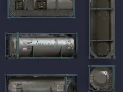 Container two containers Low-poly 3D model