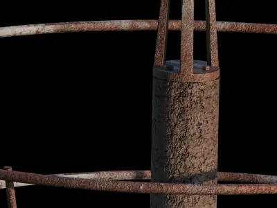 German Small Residential Area Receiver Mast Low-poly 3D model