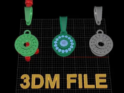 Halo Bezel Diamond V Gallery Pendant 3D print model