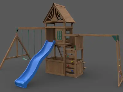 PBR Playground Jungle Gym 08 Low-poly 3D model