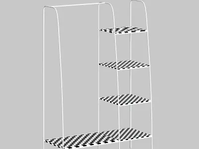 Clothing Rack with Storage Shelves 3D model