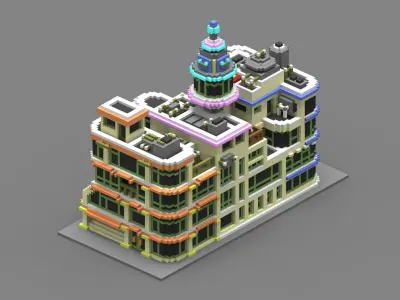 House Voxel - 32 Low-poly 3D model
