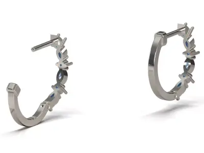 3D File Jewelry Hoop printable Earrings model je0164 3D print model