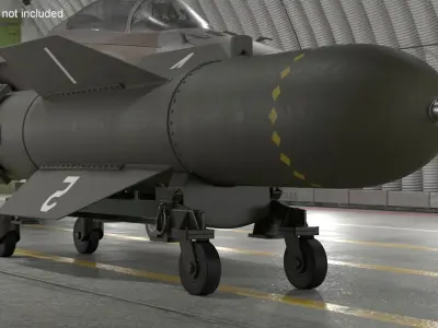  2000 Pound Tactical Bomb On Support Cart 