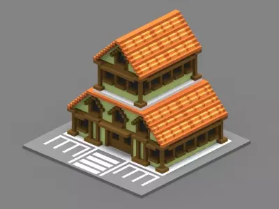 House Voxel - 34 Low-poly 3D model
