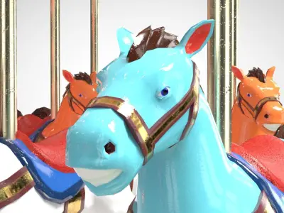 Merry Go Round Low-poly 3D model