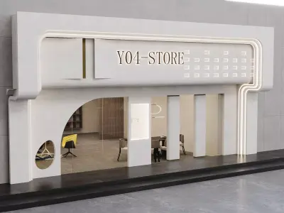 Modern Retail Storefront 3D model