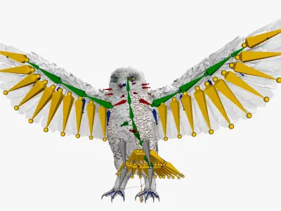  Arctic Snowy Owl Take Off Animated Rigged For Blender 