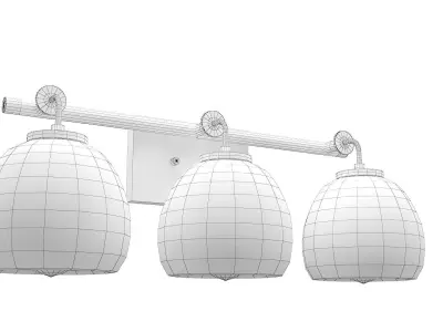 Caisson 3-Light Bathroom Vanity Wall Light 3D model