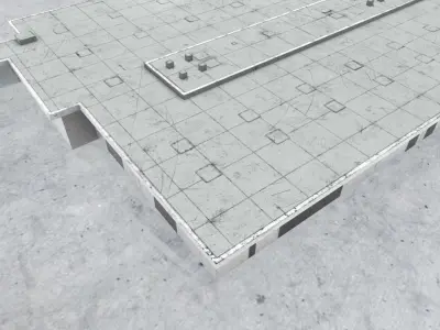 EDDB Technical Building 1 Low-poly 3D model