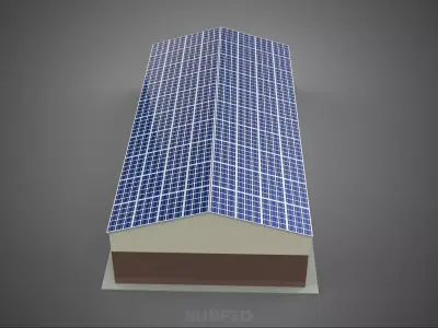 ROOF SOLAR PANEL POWERED WORKSHOP GARAGE WAREHOUSE STORAGE ROOM 3D model