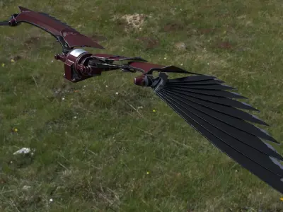 Animated Robot Wings Textured version 3D model