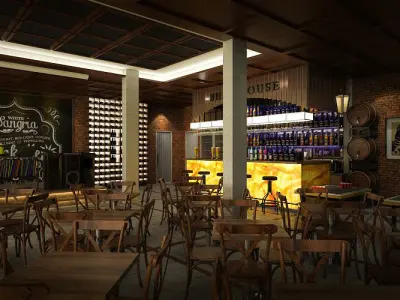 Industrial Beer House 3D model