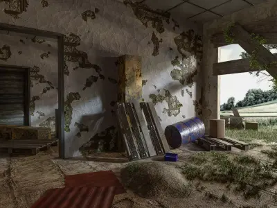 Abandoned House Garage 3D model