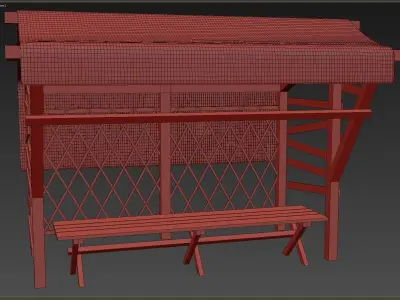 Market Stall Cotton Low-poly 3D model