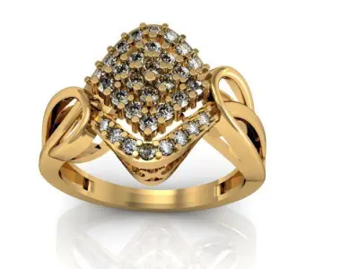 daimond ring 3D print model 27