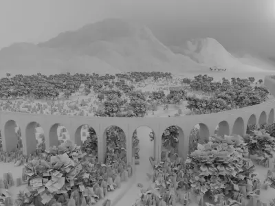 Scene harry potter and goblet of fire bridge 3D model