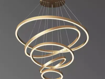 Multi Light Ring Led Pendant Light 3D model