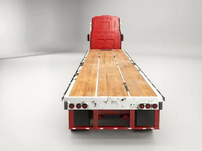  Generic Used Semi Truck with Flatbed Trailer 
