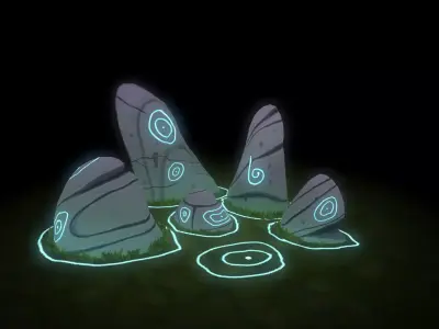 Magical Stone Low-poly 3D model