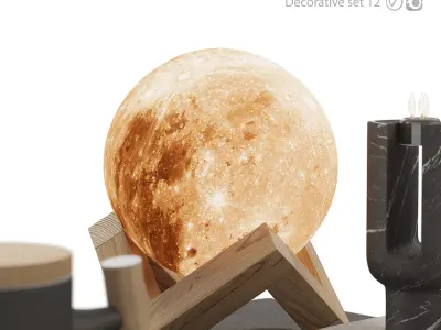 Decorative set 012 3D model buy