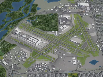 Minneapolis-Saint Paul International Airport - MSP Low-poly 3D model
