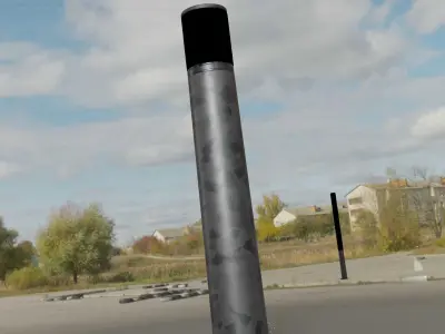 Galvanized Light-Column -27- Street-Light 9 Low-poly 3D model