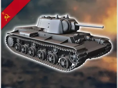 KV-1 M1942 - Soviet army WW2 Second World East front Ostfront RP 3D print model V1