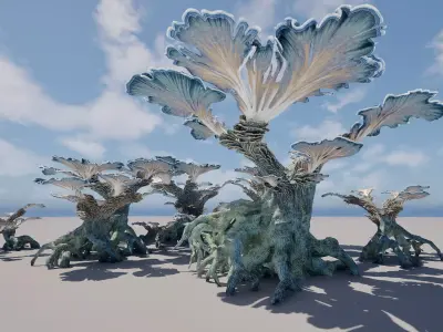 Alien plant mushroom Type 4 3D model