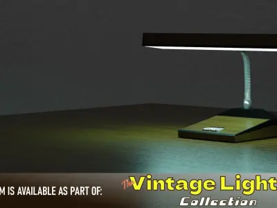Vintage Desk Lamp Low-poly 3D model