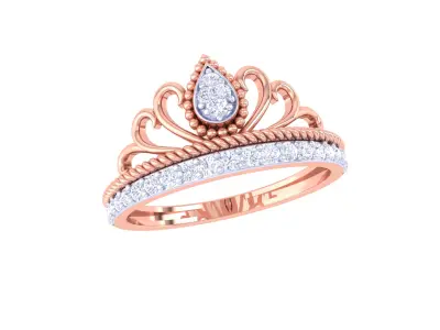  Women Crown Ring MTL 3dm STL OBJ FBX Details 3D print model get