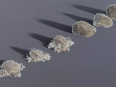 Rock assembly set Low-poly 3D model