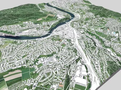 Cityscape Schaffhausen Switzerland  3D model