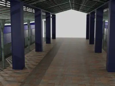 Horse Stable Low-poly 3D model