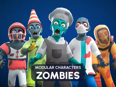 Zombies Low-poly 3D model