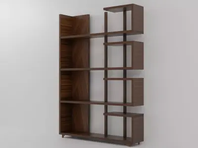 Modern Bookshelf Square Wooden Display Shelf Free low-poly 3D model purchase