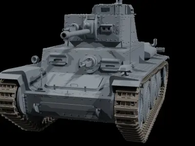 Panzer 38t Tank 3d Model Low-poly 3D model