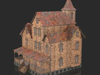 Old Medieval Abandoned House 1 3D model