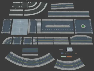 Road Pack Extended PBR v2 Low-poly 3D model