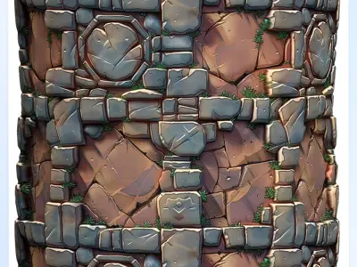  Stylized Wall Seamless Texture Texture purchase