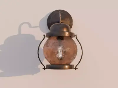 Vintage Wall Lantern game ready Low-poly 3D model