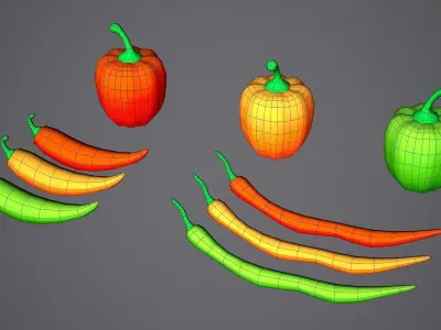 Peppers Toon Low-poly 3D model
