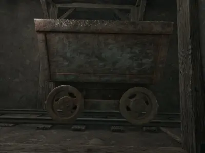 Low Poly Modular Mine Shaft With PBR Materials Low-poly 3D model