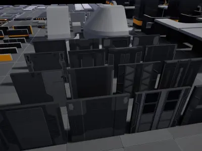 Modular Scifi Base pack all colors customizable Low-poly 3D model