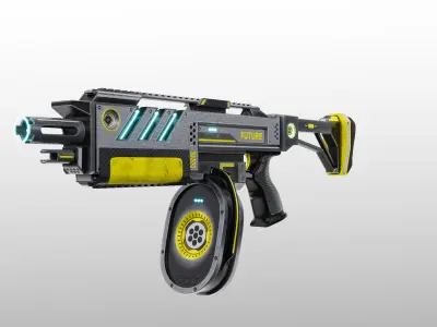 Sci-Fi Shotgun Low-poly 3D model