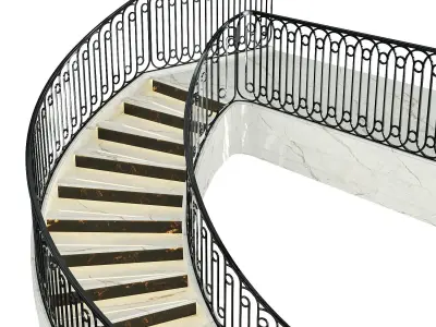 Neoclassical spiral staircase 2 3D model