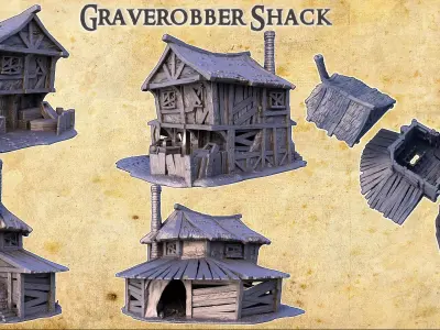 Graverobber Shack Tabletop Terrain 28 MM 3D print model
